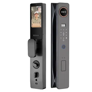 XSDTS S28 Cerradura de puerta inteligente Frontal y trasera 2 cámaras con cámara de acceso Wifi a través de aplicaciones Desbloqueo de identificación facial 3D
