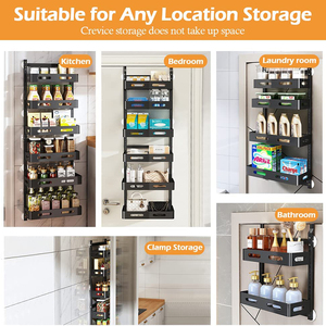 Over-the-<strong>Door</strong> Pantry Organizer for Kitchen Metal Paper Storage <strong>Rack</strong> Hanging From the <strong>Back</strong> <strong>of</strong> the <strong>Door</strong> <strong>Shoes</strong> Bags Also Bathroom - Product Image 5
