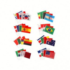 ธงมือถือขนาดเล็กแบบแท่ง พร้อมด้ามจับพลาสติกหรือไม้ ปรับแต่งได้ ผลิตจากโพลีเอสเตอร์ 100% พร้อมสกรีนโลโก้ตามสั่ง - Product Image 2