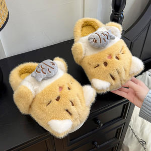 Pantuflas de Mujer Nuevas 2025, Suaves, Antideslizantes, Acolchadas, para Otoño e Invierno, Diseño de Gato de Dibujos Animados, Cálidas, Gruesas, para Uso en el Hogar - Product Image 3