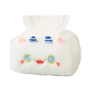 Lid Cute paper tissue box cover Cute plush animal modeling Removable Tissue box