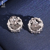 Boucles d'oreilles clous en argent sterling 925 en forme de fleur, serties de moissanite de laboratoire VVS1 couleur D, hypoallergéniques, vente en gros