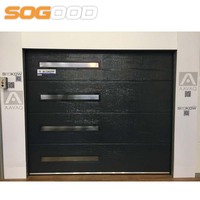 Porte de garage sectionnelle moderne résidentielle en panneaux sandwich pliables 8x7, étanche, en acier galvanisé