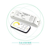 Contrôleur de variateur LED sans fil RF CCT T2 avec télécommande + récepteur R4 DC12-24V 5A 4CH 480W Blanc réglable 4096 niveaux sans scintillement