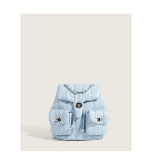 Bolso de mujer elegante y compacto con múltiples bolsillos y patrón de Diamantes Azul claro - Product Image 6