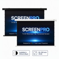 Écran de projection électrique ALR à tension par languettes avec tissu anti-taches 3C, réduction de 99 % des taches pour projecteur laser et home cinéma