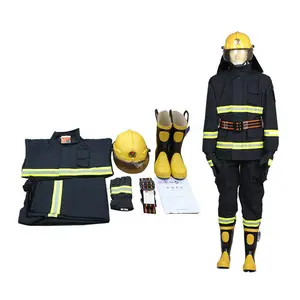 Conjunto de roupas de proteção contra incêndio, 6 peças, roupas de combate a incêndio, isolamento à prova de fogo, conjunto de estação