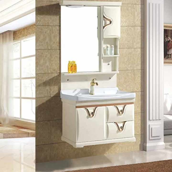 Modern Bath Waterproof Washroom Floating Basin Sink Washbasin Solid Wood Bathroom Mirror Makeup Vanity Cabinets Bathroom
