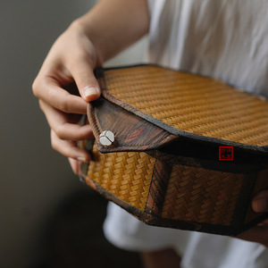 Caja de Té Octogonal de Bambú Hecha a Mano en China, con Impresión Satinada, para Guardar Pastel de Pu'er, Contenedor para Joyas, Origen Anji - Product Image 4