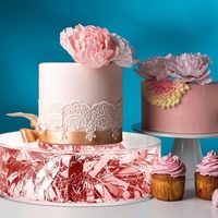 Support à cupcakes en acrylique LED de luxe avec lumières, présentoir à pâtisserie transparent à 3 niveaux pour la décoration de soirées et de mariages