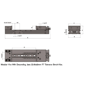 Tornillo de Banco Modular con Mordazas Deslizantes 33.40x60mm Tolerancia F7 - Product Image 2