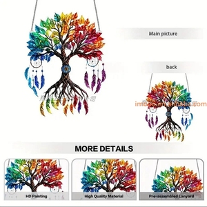 Precio <span class=keywords><strong>de</strong></span> fábrica ala atrapasueños 2D Arcrylics arte colgantes diamante pintura adornos pintura colgante para ventana <span class=keywords><strong>de</strong></span> pared - Product Image 4