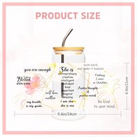 4 Fogli Personalizzati con Fiori Biblici UV per Trasferimenti su Tazze da 16 OZ, Citazioni Ispiratrici Floreali, Versetti Biblici, Regali Cristiani Impermeabili