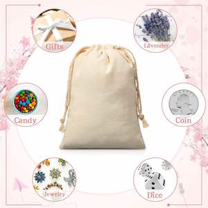 Custom Logo Printed Recyclable Muslin Cotton Shoe Clothes Shopping Bag Luxury Drawstring Gift Handbag <b>Purse</b> Customizable <b>Sizes</b> - Product Image 5