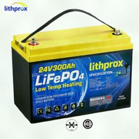 Batterie LiFePO4 haute capacité 24V 300AH Grade A Industrielle 6000+ Cycles RV CAN Bus Smart BMS Terminal M8 CE RoHS IP67 OEM ODM