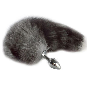 Queue de renard noire avec plug <span class=keywords><strong>anal</strong></span> en acier inoxydable taille S, jouets sexuels pour couples, jouets sexuels anaux - Product Image 4