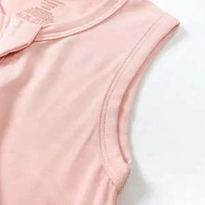 2 vie pagliaccetto bambino senza maniche di bambù con 4 colori 95% di bambù 5% Spandex