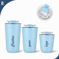 Mug à café écologique en acier inoxydable, thermos chaud et froid, sans BPA, tasse à café réutilisable avec couvercle, conforme aux normes EU LFGB REACH