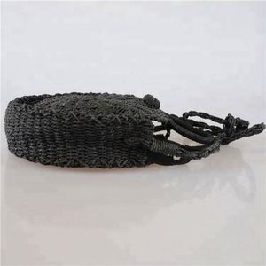 Sac de plage rond en paille écologique pour femme, style robe, avec trois poignées, collection été 2018 - Product Image 5