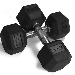 Haltères hexagonaux professionnels de <span class=keywords><strong>20</strong></span> livres, ensemble d'accessoires de gym en caoutchouc - Product Image 1