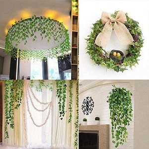 80 lá 2m cây nhân tạo cây xanh lá Garland cây nho nhân tạo Ivy Garland đám cưới Vườn trang trí nhà - Product Image 6