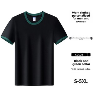 Camiseta de manga corta de algodón puro con logotipo impreso personalizado <span class=keywords><strong>para</strong></span> trabajadores de restaurante, Bar, camarero de catering de verano, accesorios de ropa de trabajo calientes - Product Image 4