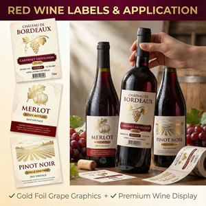 Etiquetas Adhesivas Impresas Personalizadas para Vino Tinto y Vodka |   Etiquetas Adhesivas en Rollo con Diseño Vintage para Máquinas Etiquetadoras - Product Image 2
