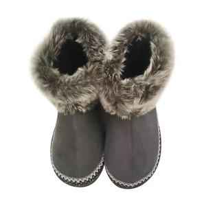 <span class=keywords><strong>Chaussons</strong></span> en microsuède recyclé pour femmes avec mousse à mémoire de forme et semelle intérieure/extérieure Bottes en fausse fourrure - Product Image 3