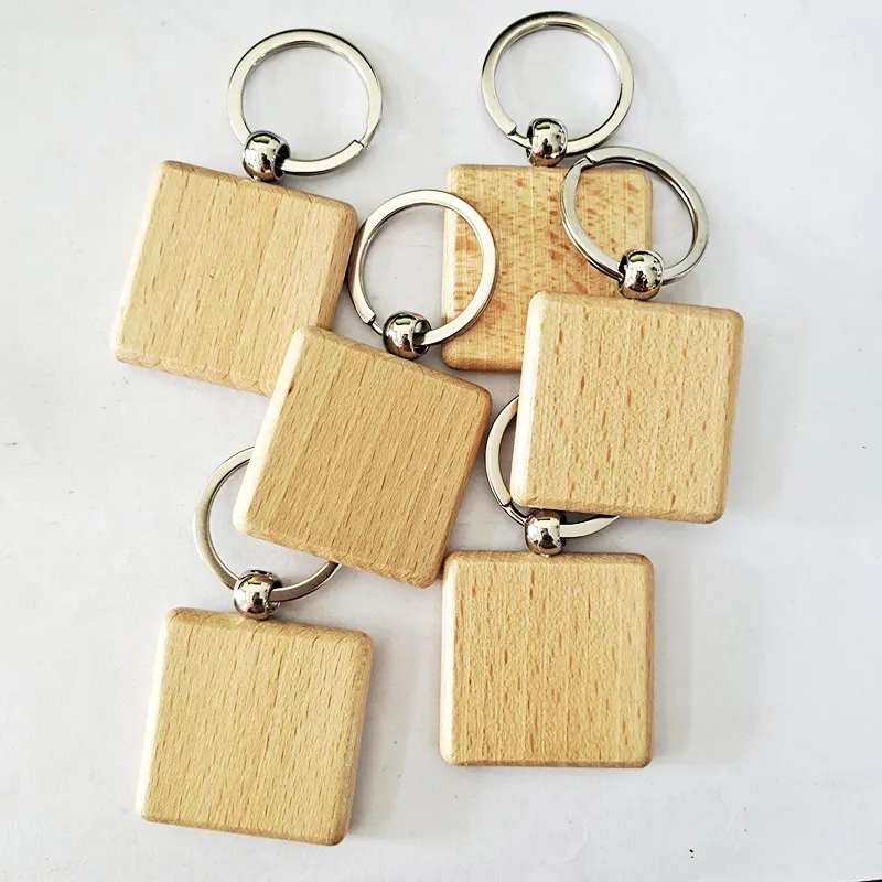 Custom Logo Hot Sale Wood Keychains Blank DIY Wooden Key Tag