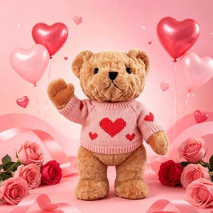 MSYO Maglione per Orsacchiotto di San Valentino con Motivo a Cuori Rosa, Outfit Personalizzato di Lusso per Orsacchiotto, <span class=keywords><strong>Regalo</strong></span> Promozionale - Product Image 4
