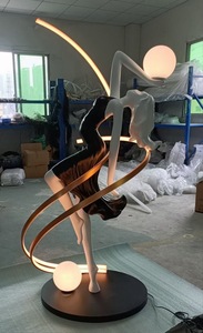 Đèn đứng trang trí hình vũ công ba lê bằng nhựa resin hiện đại, đèn LED trắng, trang trí quán bar, câu lạc bộ, nghệ thuật. - Product Image 3