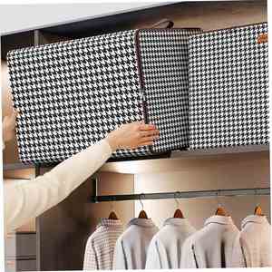 Large Pant Organize Bag Durable Handles Thick Fabric Storage Bag Bedroom Quilt <b>Clothes</b> <b>Box</b> for Blanket - Product Image 4