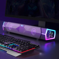 Barre de jeu HIFI avec lumières colorées RVB Haut-parleur d'ordinateur Haut-parleur de jeu sans fil Barre de son Haut-parleur d'ordinateur