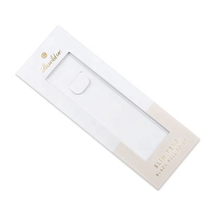 Customized envelope gold color logo slim pen packaging paper box with window