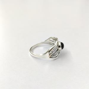 Bague en onyx noir, argent sterling 925, bague en pierre précieuse, onyx noir, collection artisanale, bagues fines, bijoux en argent, prix de gros - Product Image 5