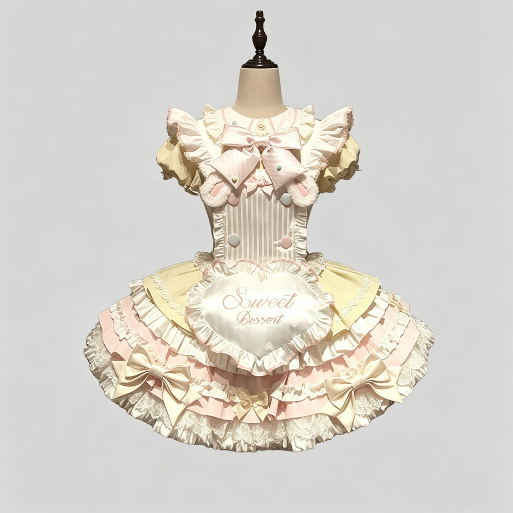 Dress set + headwear hat + petticoat