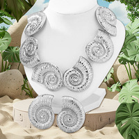 Nouvelle Collection de Bijoux Tendance : Ensemble Luxe Collier et Boucles d'Oreilles Coquillage Escargot Plaqué Or 18 carats