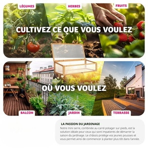 Jardin potager carré <span class=keywords><strong>sur</strong></span> <span class=keywords><strong>pieds</strong></span> en bois <span class=keywords><strong>sur</strong></span>élevés, boîte de semis de jardinier en bois avec rangement pour outils, cadre de serre inclus - Product Image 6