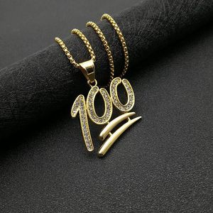 ยูนิค ฮิปฮอป 100 จี้สร้อยคอสแตนเลสสตีลประดับเพชรแบบ Pave Setting เครื่องประดับสำหรับงานปาร์ตี้สำหรับทุกเพศ - Product Image 2
