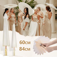 Parapluie en papier de style chinois avec logo personnalisé, artisanat en bambou DIY, accessoire de danse, parasol en papier blanc pour mariage et fête