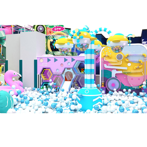 Aire de jeux commerciale en plastique avec double toboggan, équipement de jeu souple pour enfants, aire de jeux intérieure - Product Image 3