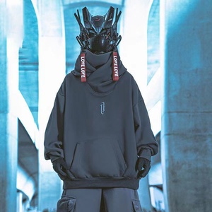 Cyberpunk Style Clothing Double Neck <strong>Hoodie</strong> <strong>Techwear</strong> Harajuku Men's <strong>Hoodie</strong> Hip Hop Streetwear Pullover <strong>Hoodie</strong> - Product Image 3