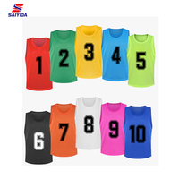 Gilet d'entraînement de football réversible sans manches en polyester, avec poche en filet imprimée, pour adultes, écoles et sports