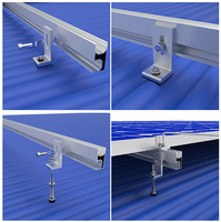 Kit complet de rails pour panneaux solaires 5 kW, 10 kW, 15 kW, support de montage solaire en aluminium réglable en forme de L pour toit commercial