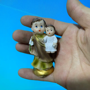 Figura de Resina de San Antonio Arcángel, Serie de Figuras de Santos de Dibujos Animados, Adorno Católico, Regalo de Bautismo, Decoración Cristiana - Product Image 4
