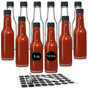Stock pas cher en verre clair <span class=keywords><strong>tabasco</strong></span> bouteille 5oz 150ml sauce piquante woozy bouteille en verre avec la preuve de fuite bouchon à vis et compte-gouttes - Product Image 4