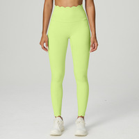 Pantalones deportivos transpirables de cintura alta con cintura de encaje ondulado y tacto suave, para yoga y fitness, con efecto realce de glúteos para mujer.