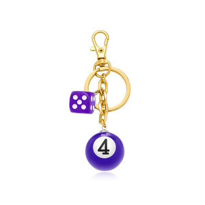 Llaveros de Dados de la Suerte Coloridos, <span class=keywords><strong>Mini</strong></span> Llavero de Bola de Billar Número 8, Llaveros de Dados para Mujer, Adorno para Bolso o Cartera - Product Image 3