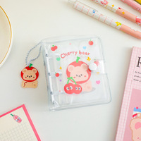 Dessin animé mignon transparent trois trous mini album photo bricolage main grand livre petite carte livre de collection