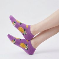 Chaussettes courtes en coton unisexes personnalisées de haute qualité, motif fruits et animaux colorés, pour femmes et hommes, style bateau, vente en gros